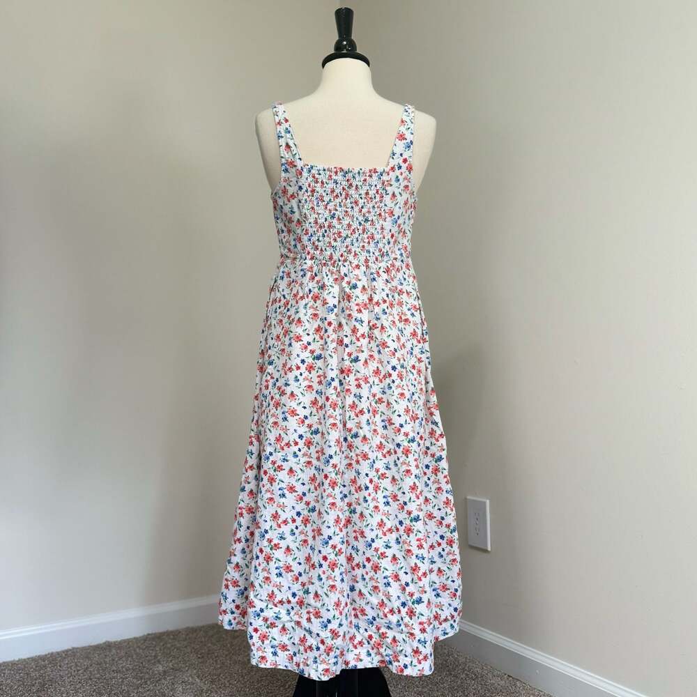 Old Navy Linen Blend Cottagecore Floral Sundress Midi Dress Smocked Back S - Picture 3 of 7